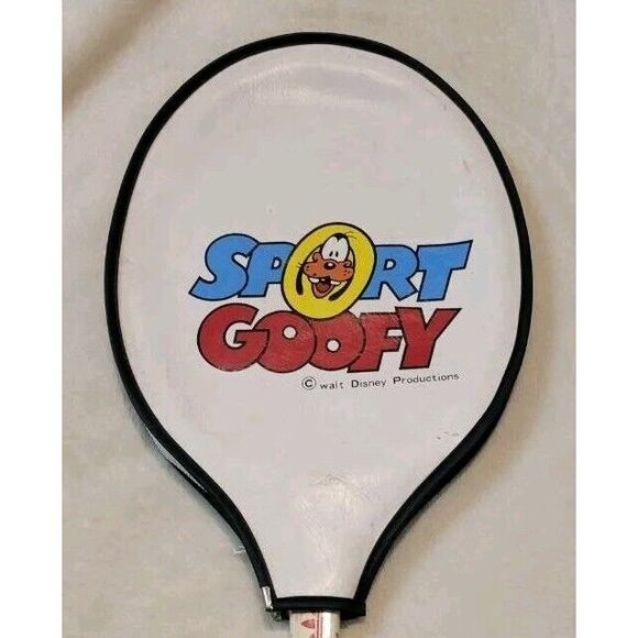 ADIDAS DISNEY VINTAGE TENNIS RACQUET SPORT GOOFY COLLECTORS ITEM RARE WOODEN WDW - Picture 1 of 12